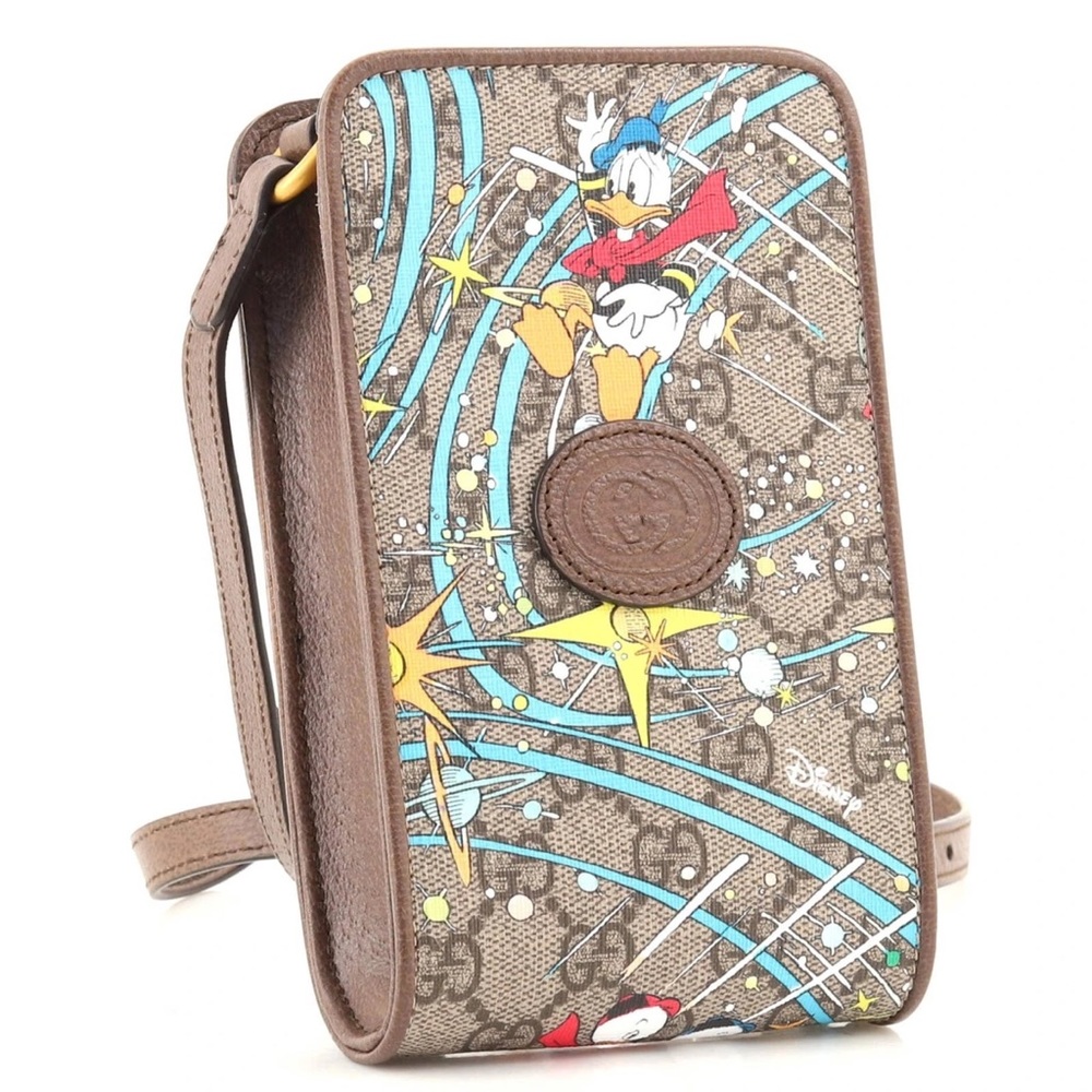 Gucci Disney Edition Donal Duck iPhone Pouch with neck strap